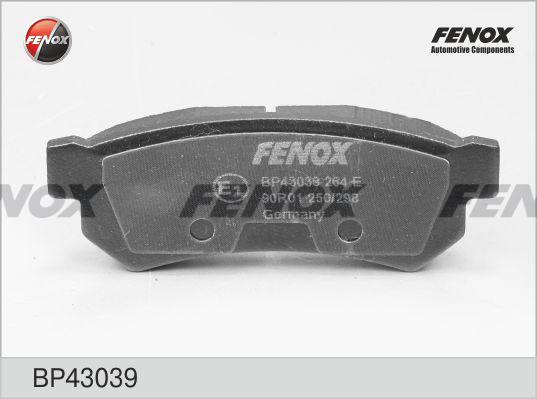 Fenox BP43039 - Гальмівні колодки, дискові гальма autocars.com.ua