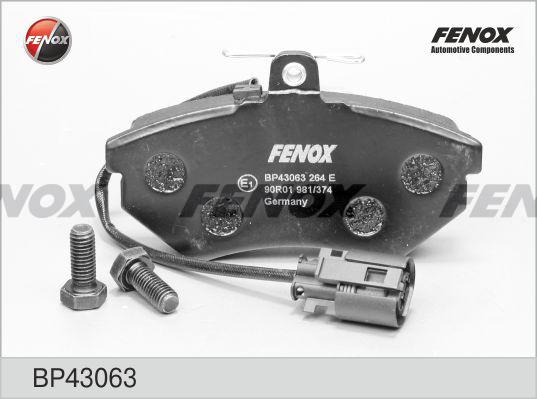 Fenox BP43063 - Тормозные колодки, дисковые, комплект autodnr.net