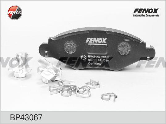 Fenox BP43067 - Тормозные колодки, дисковые, комплект autodnr.net
