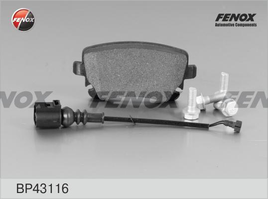 Fenox BP43116 - Тормозные колодки, дисковые, комплект avtokuzovplus.com.ua