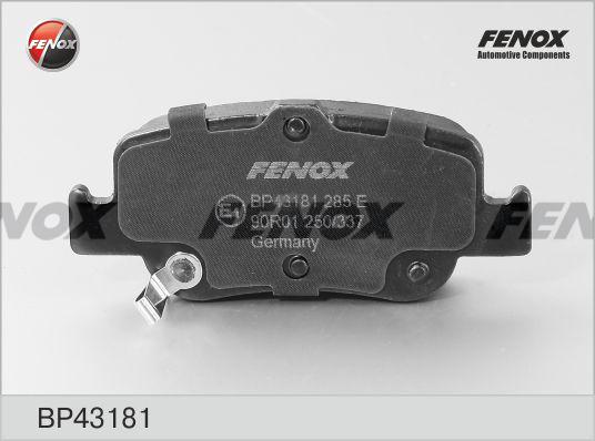 Fenox BP43181 - Тормозные колодки, дисковые, комплект autodnr.net