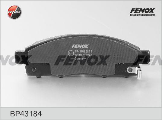 Fenox BP43184 - Гальмівні колодки, дискові гальма autocars.com.ua