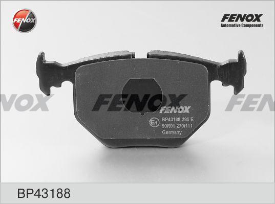 Fenox BP43188 - Гальмівні колодки, дискові гальма autocars.com.ua