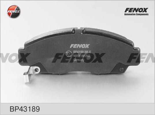 Fenox BP43189 - Тормозные колодки, дисковые, комплект avtokuzovplus.com.ua