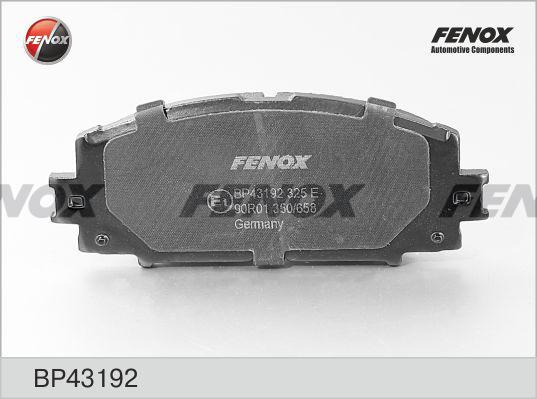 Fenox BP43192 - Тормозные колодки, дисковые, комплект avtokuzovplus.com.ua