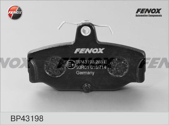 Fenox BP43198 - Гальмівні колодки, дискові гальма autocars.com.ua