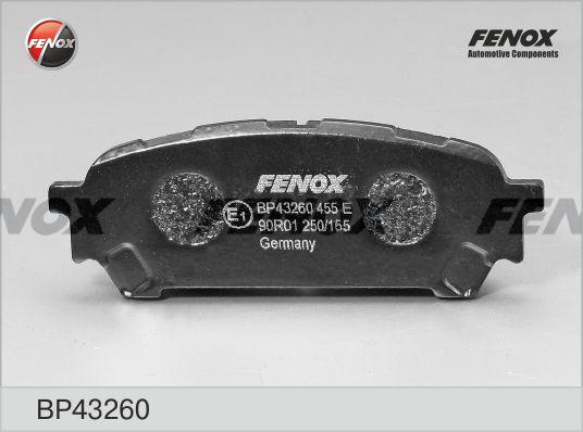 Fenox BP43260 - Гальмівні колодки, дискові гальма autocars.com.ua