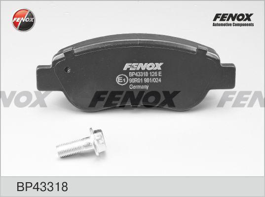 Fenox BP43318 - Гальмівні колодки, дискові гальма autocars.com.ua