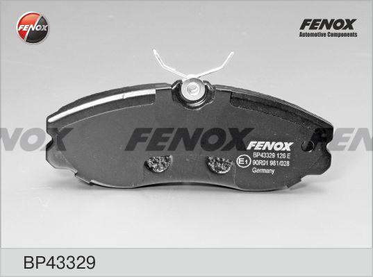 Fenox BP43329 - Тормозные колодки, дисковые, комплект avtokuzovplus.com.ua