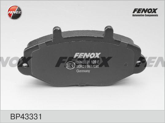 Fenox BP43331 - Тормозные колодки, дисковые, комплект avtokuzovplus.com.ua