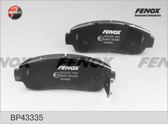 Fenox BP43335 - Тормозные колодки, дисковые, комплект avtokuzovplus.com.ua