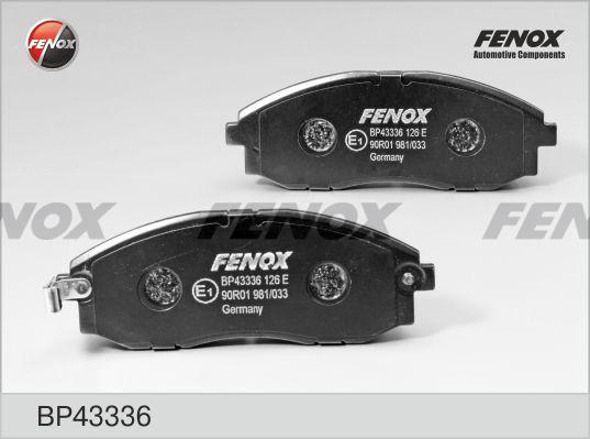 Fenox BP43336 - Тормозные колодки, дисковые, комплект avtokuzovplus.com.ua
