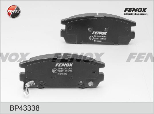 Fenox BP43338 - Тормозные колодки, дисковые, комплект avtokuzovplus.com.ua