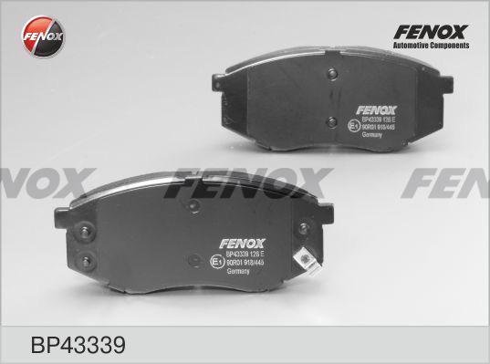 Fenox BP43339 - Тормозные колодки, дисковые, комплект avtokuzovplus.com.ua
