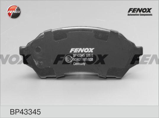 Fenox BP43345 - Тормозные колодки, дисковые, комплект avtokuzovplus.com.ua