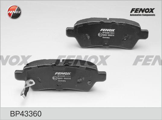 Fenox BP43360 - Гальмівні колодки, дискові гальма autocars.com.ua