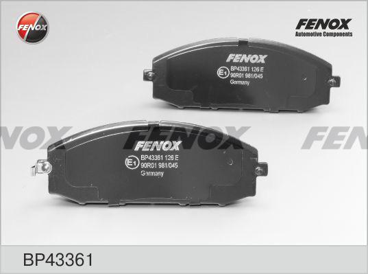 Fenox BP43361 - Гальмівні колодки, дискові гальма autocars.com.ua