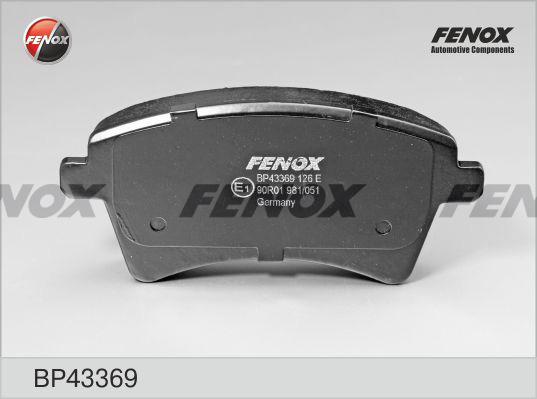 Fenox BP43369 - Тормозные колодки, дисковые, комплект autodnr.net