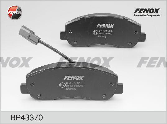 Fenox BP43370 - Гальмівні колодки, дискові гальма autocars.com.ua