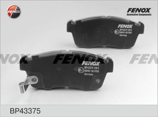Fenox BP43375 - Тормозные колодки, дисковые, комплект avtokuzovplus.com.ua