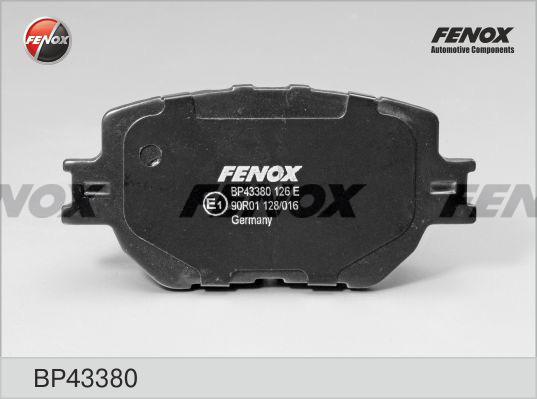 Fenox BP43380 - Тормозные колодки, дисковые, комплект avtokuzovplus.com.ua