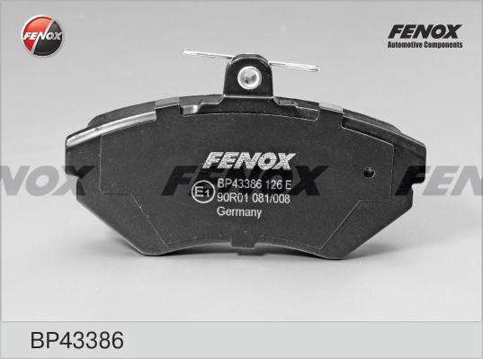 Fenox BP43386 - Тормозные колодки, дисковые, комплект autodnr.net