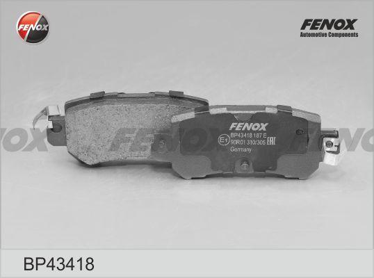Fenox BP43418 - Тормозные колодки, дисковые, комплект avtokuzovplus.com.ua