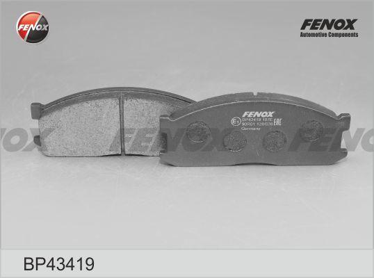 Fenox BP43419 - Тормозные колодки, дисковые, комплект avtokuzovplus.com.ua