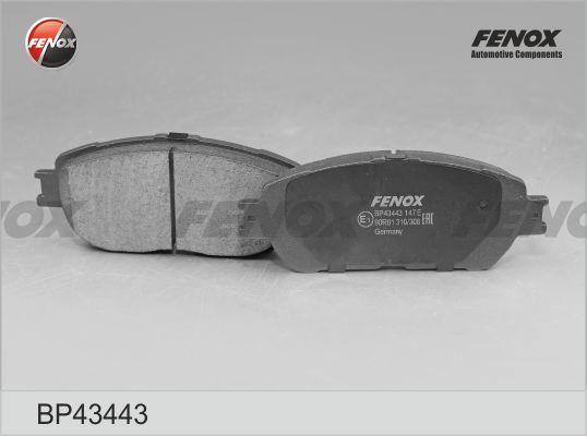 Fenox BP43443 - Тормозные колодки, дисковые, комплект avtokuzovplus.com.ua