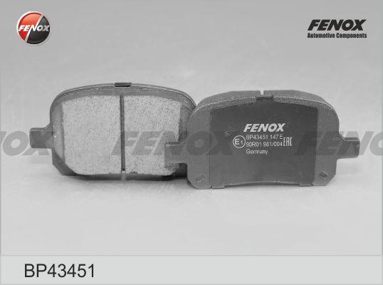 Fenox BP43451 - Тормозные колодки, дисковые, комплект avtokuzovplus.com.ua