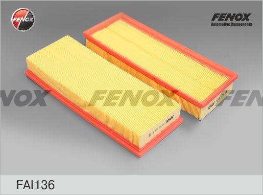 Fenox FAI136 - Повітряний фільтр autocars.com.ua