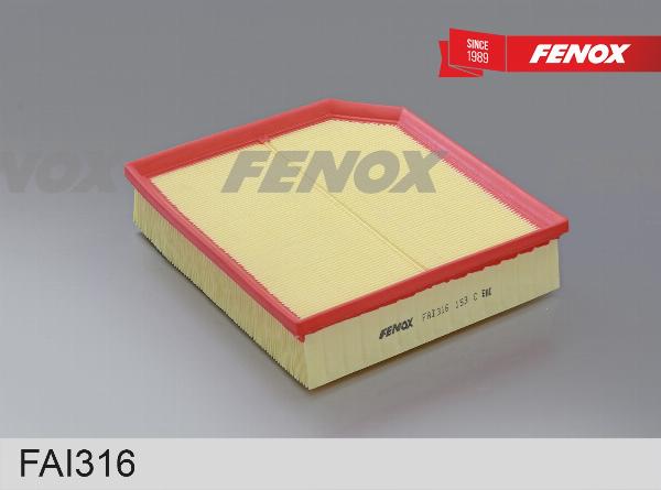 Fenox FAI316 - Повітряний фільтр autocars.com.ua