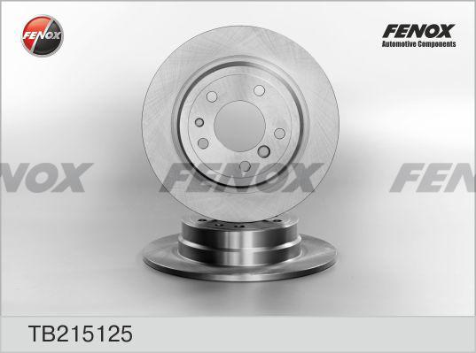 Fenox TB215125 - Гальмівний диск autocars.com.ua