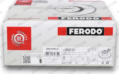 Ferodo DDF1279C-D - Тормозной диск autodnr.net