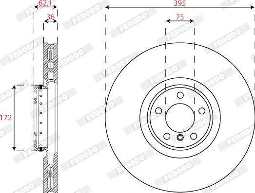 Ferodo DDF2041LVC-1 - Гальмівний диск autocars.com.ua