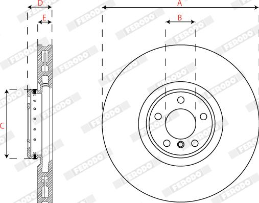 Ferodo DDF2041LVC-1 - Гальмівний диск autocars.com.ua