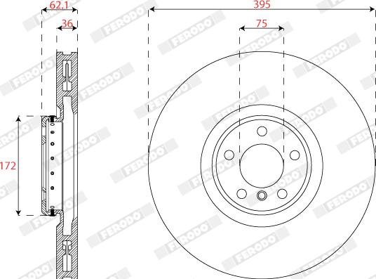 Ferodo DDF2041RVC-1 - Гальмівний диск autocars.com.ua