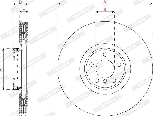 Ferodo DDF2041RVC-1 - Гальмівний диск autocars.com.ua