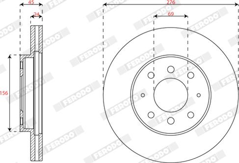 Ferodo DDF2163 - Тормозной диск avtokuzovplus.com.ua