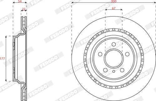 Ferodo DDF2208C - Гальмівний диск autocars.com.ua