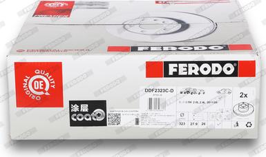 Ferodo DDF2323C-D - Гальмівний диск autocars.com.ua