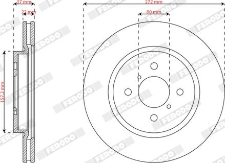 Ferodo DDF2376C - Гальмівний диск autocars.com.ua