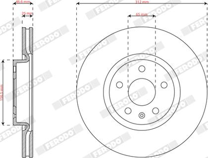 Ferodo DDF2702C - Гальмівний диск autocars.com.ua