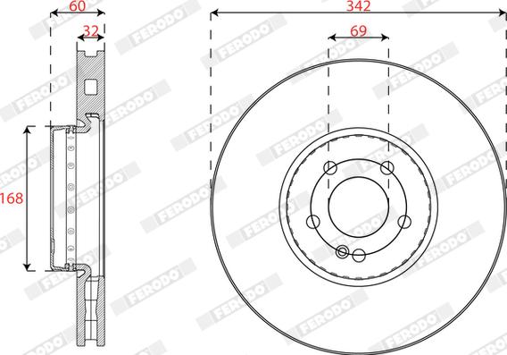 Ferodo DDF2713VC-1 - Гальмівний диск autocars.com.ua