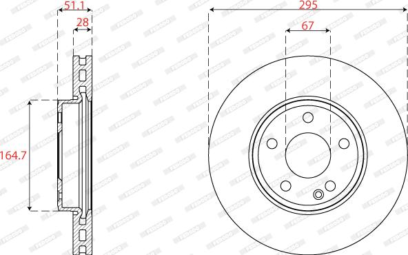 Ferodo DDF2760C - Гальмівний диск autocars.com.ua