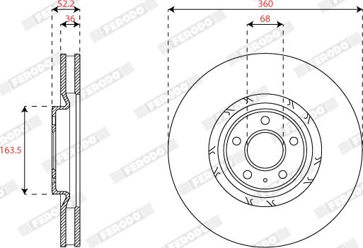 Ferodo DDF2774RC-1 - Гальмівний диск autocars.com.ua