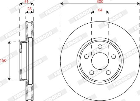 Ferodo DDF2816C - Тормозной диск avtokuzovplus.com.ua