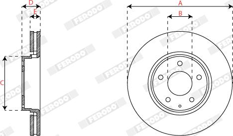 Ferodo DDF2849C - Тормозной диск avtokuzovplus.com.ua