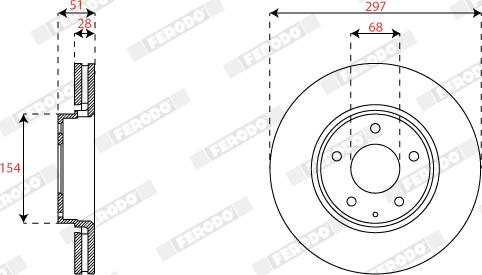 Ferodo DDF2849C - Тормозной диск avtokuzovplus.com.ua