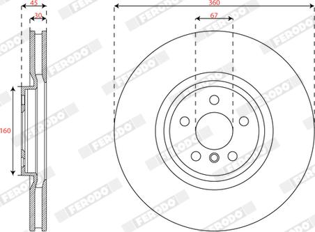 Ferodo DDF3025LC-1 - Гальмівний диск autocars.com.ua